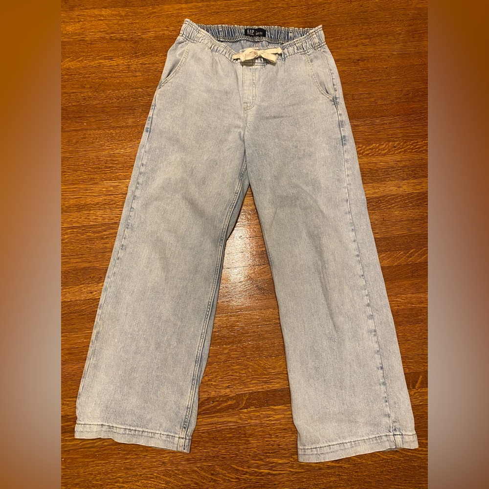 GAP High Rise Wide Leg Elastic Waist / Drawstring Jeans